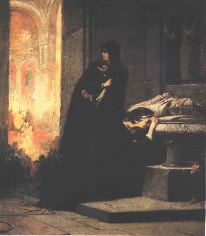 Queens Elisabeth and Mary at the Tomb of King Lajos the Great in 1385, Frank Blackwell Mayer